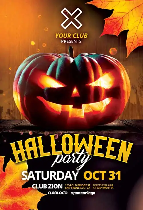 Halloween Pumpkin Party Free Flyer Template