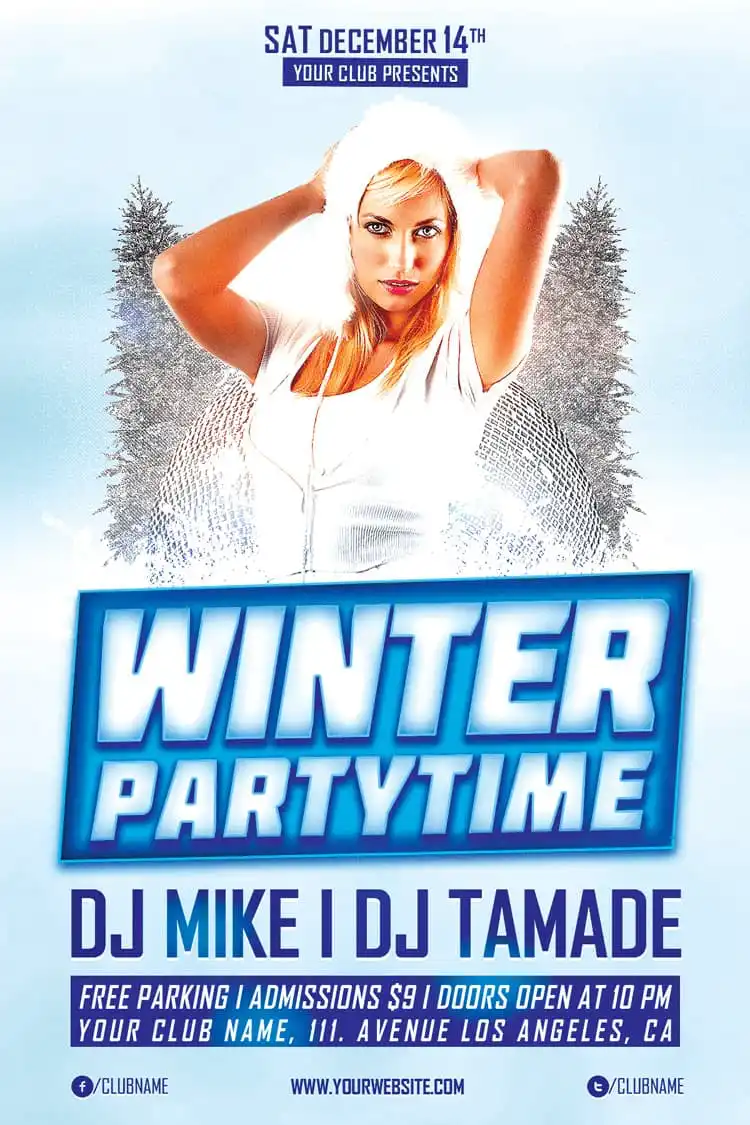 Winter Party Free Flyer Template