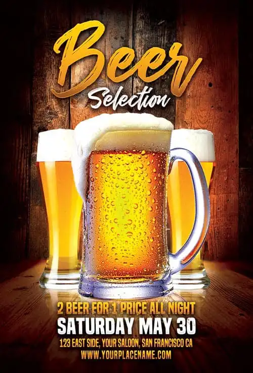 Free Beer Selection Flyer Template