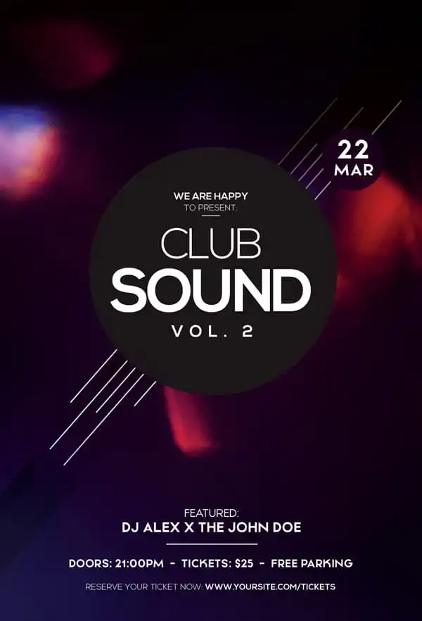 Free Club Music Party Flyer Template