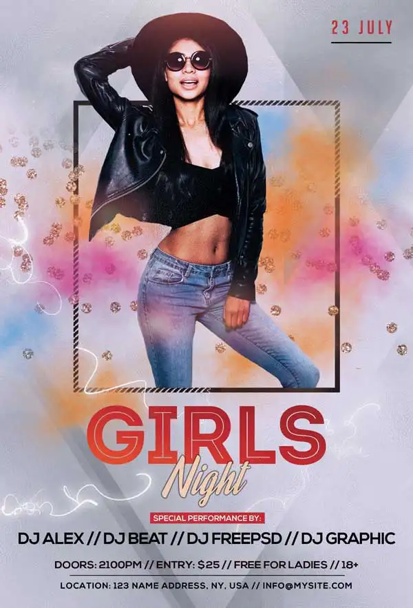 Free Girls Night Party Flyer Template