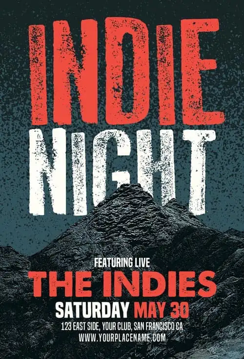 Free Indie Night Flyer Template
