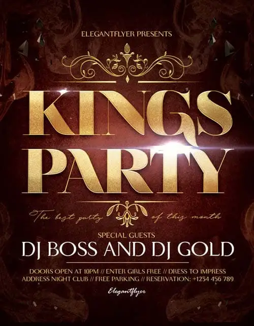 Free Kings Party Flyer Template