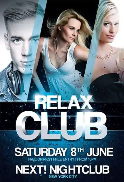 Free Relax Club Flyer Template