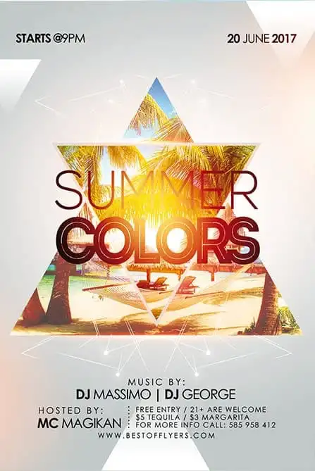 Free Summer Colors Poster and Flyer Template