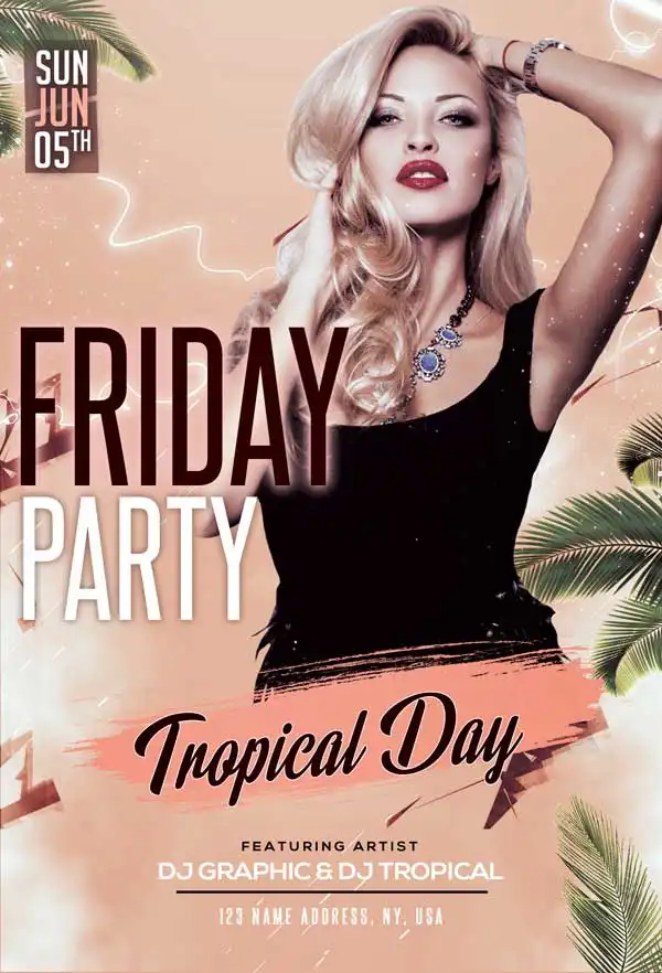 Free Tropical Friday Flyer Template