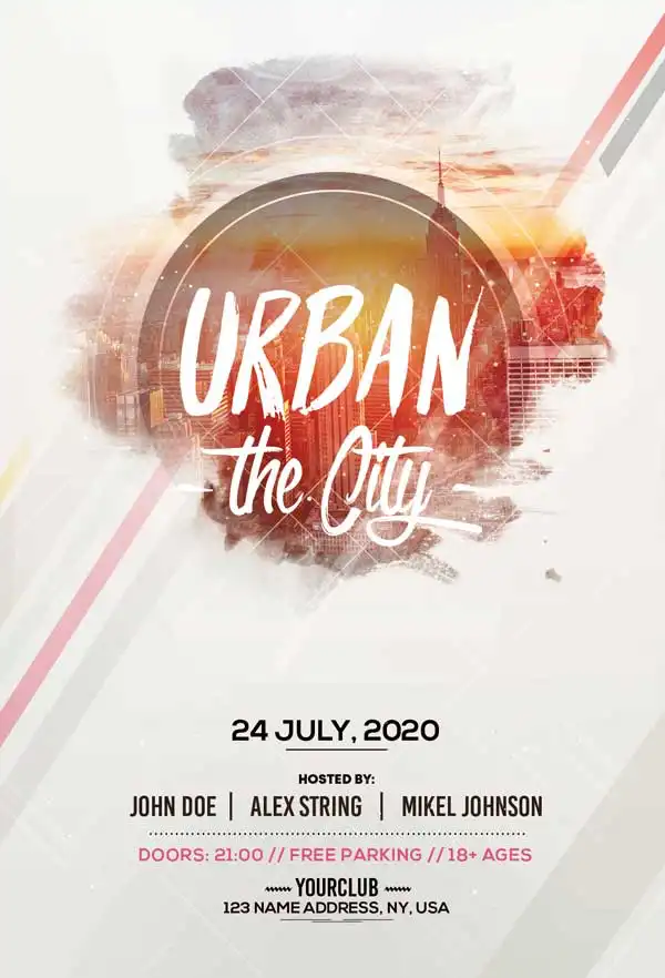 Free Urban City Party Flyer Template