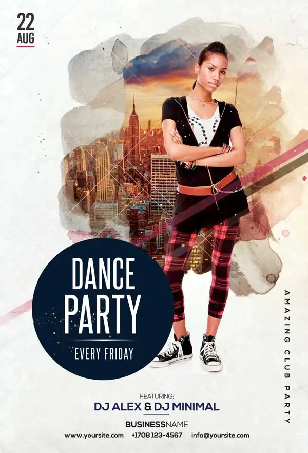 Free Urban Dance Club Flyer Template