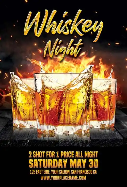 Free Whiskey Night Flyer Template