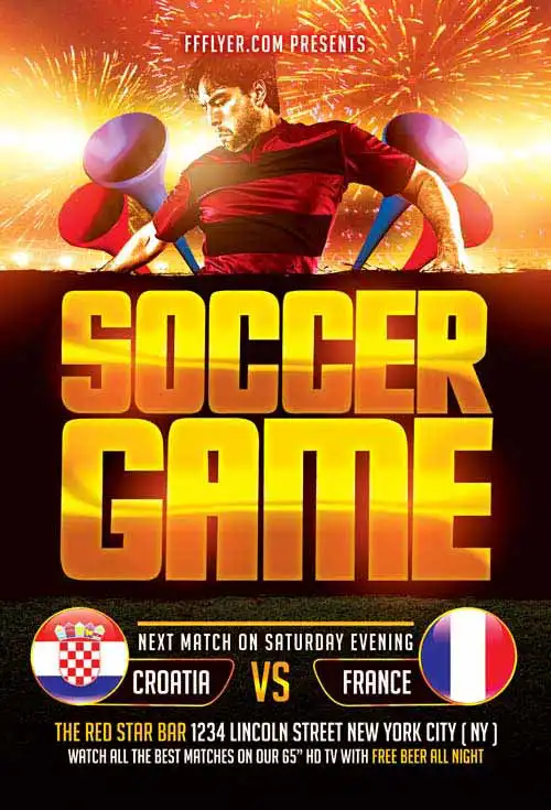 Soccer League Game Free Flyer Template
