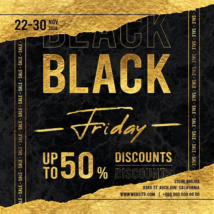 Free Gold Black Friday PSD Template