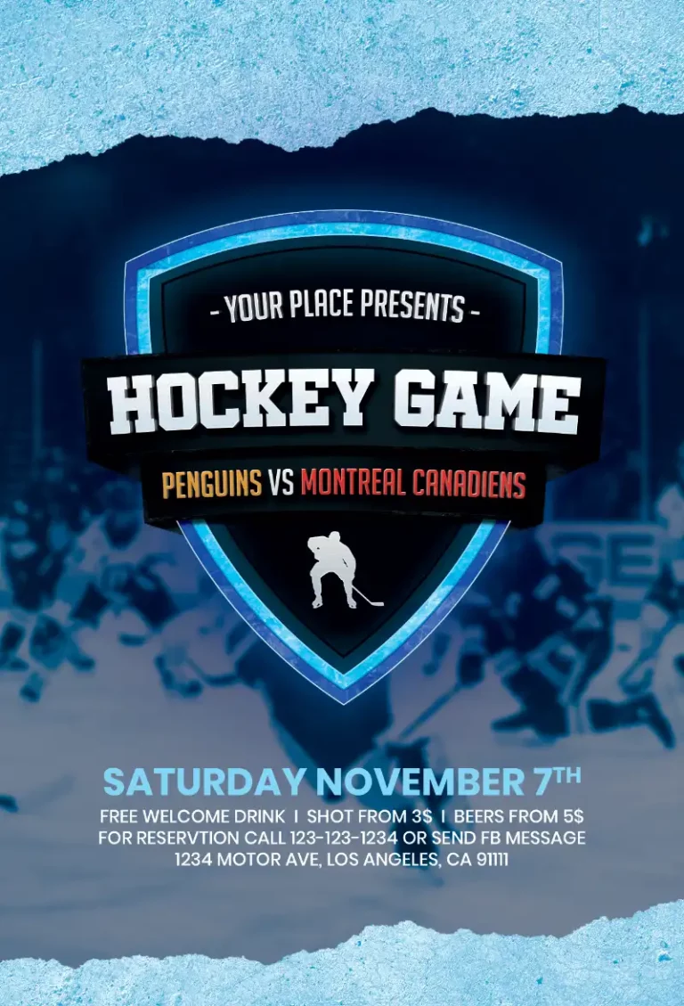Free Ice Hockey Gameday Flyer Template