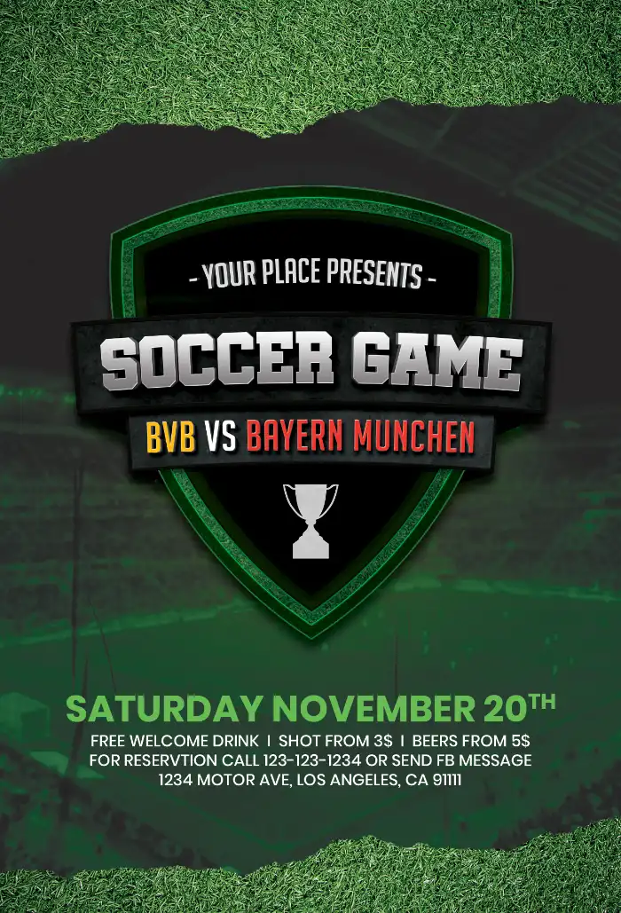 Free Soccer Gameday Flyer Template