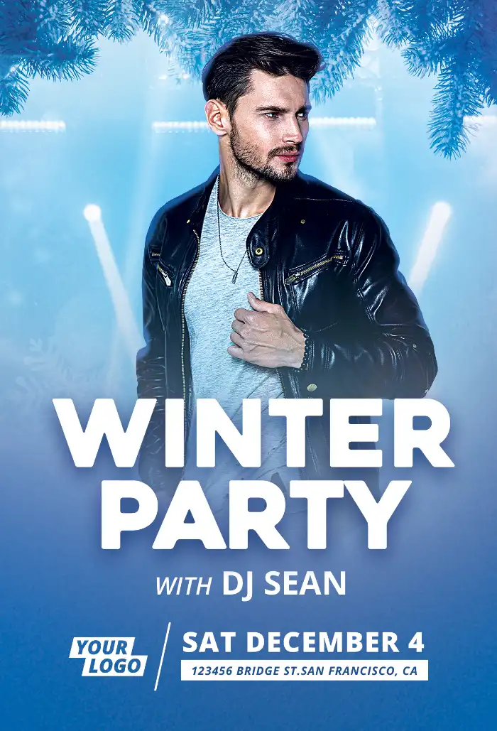 Free Winter Party Flyer PSD Template